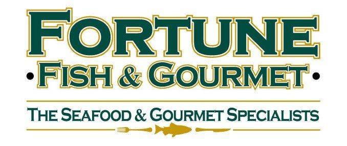 The logo for fortune fish & gourmet the seafood & gourmet specialists