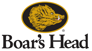 A logo for boar 's head with a picture of a boar 's head
