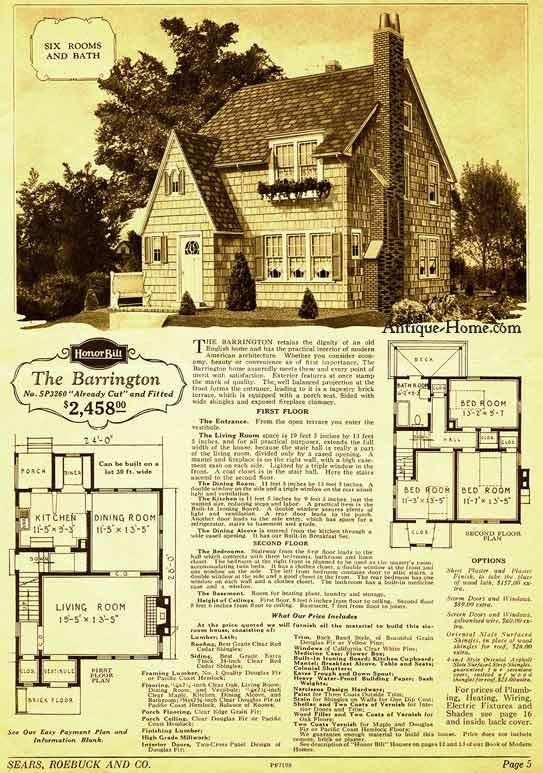A black and white photo of a house with a floor plan.