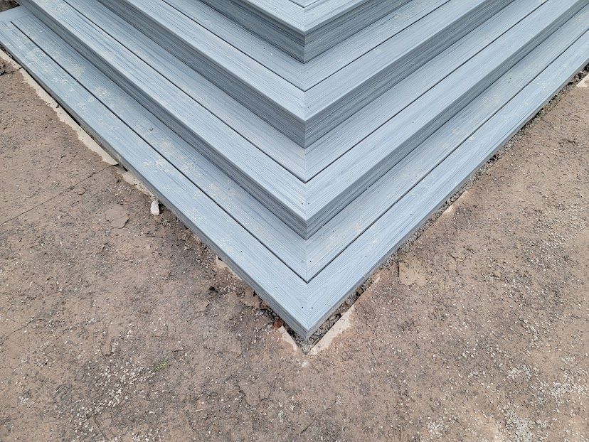 A set of stairs that are stacked on top of each other