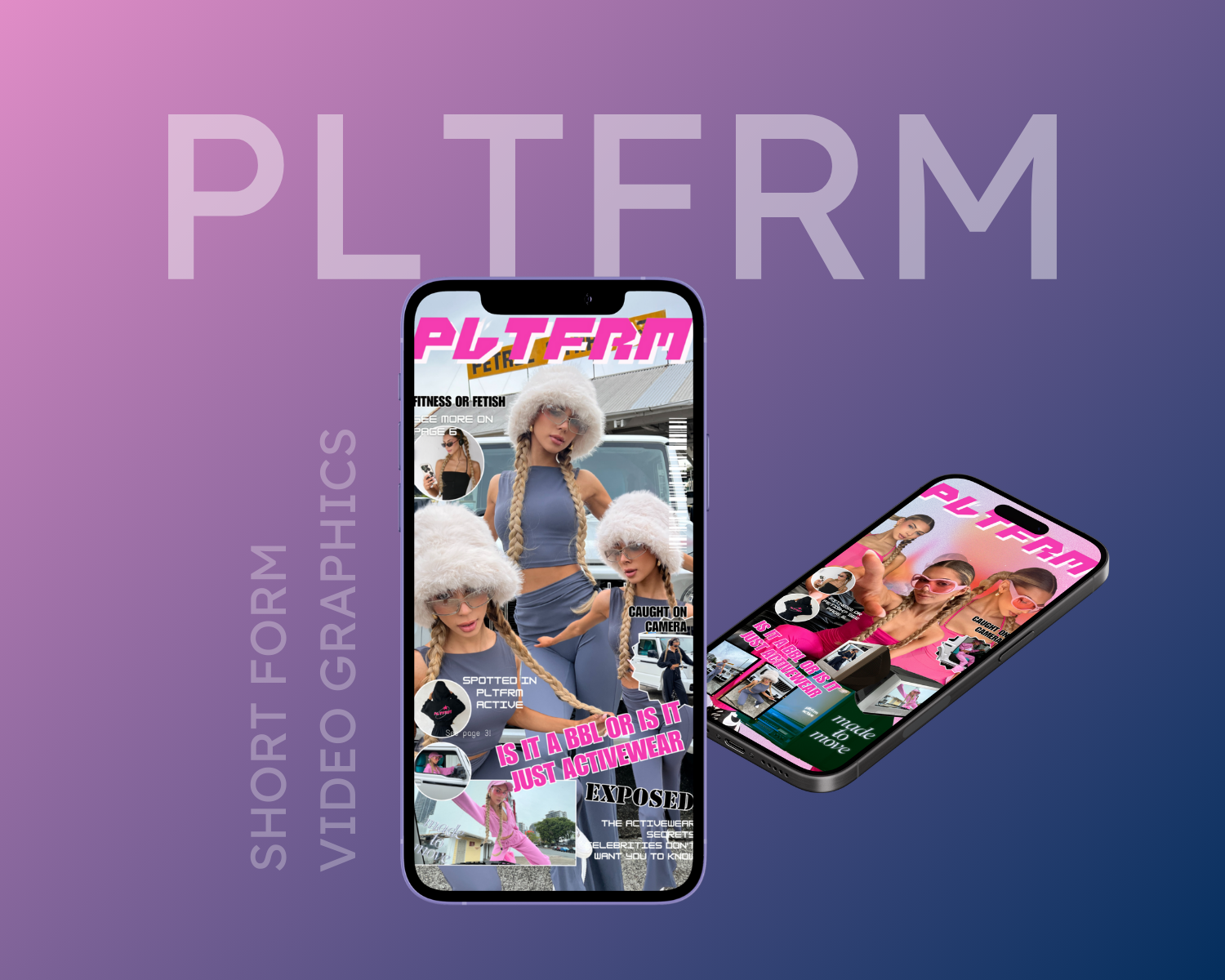 Brisbane's most fashionable and functional activewear with short form video graphics like reels, tiktoks, youtube shorts