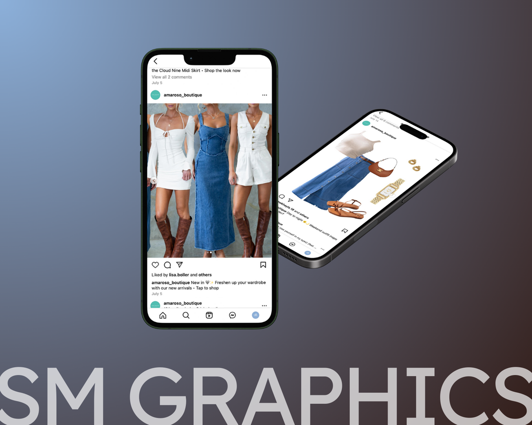 Social media graphic design created for Amaroso Boutique