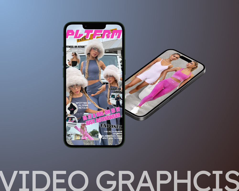 PLTFRM Active and Pure Dash activewear reels and tiktoks created with graphic design
