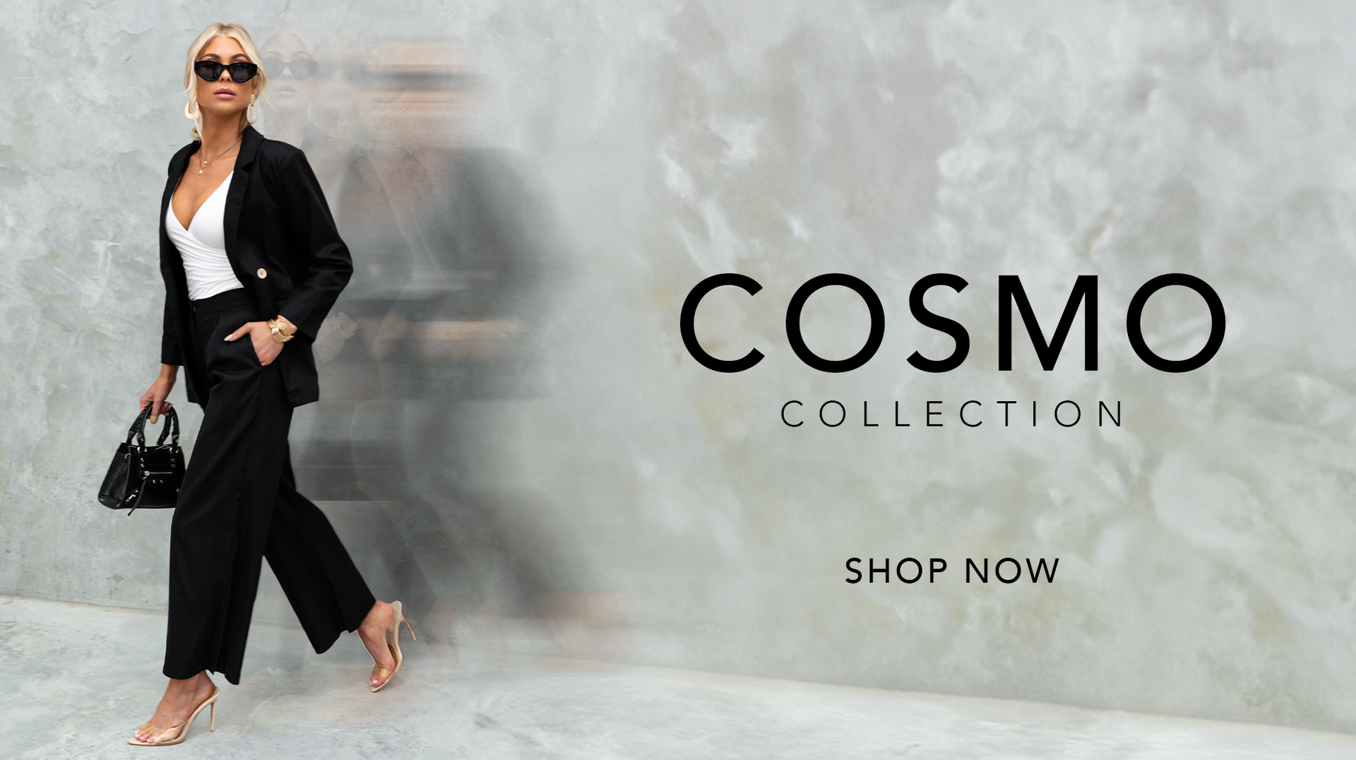 Amaroso Boutique homepage design for the cosmo fashion collection with graphic design examples