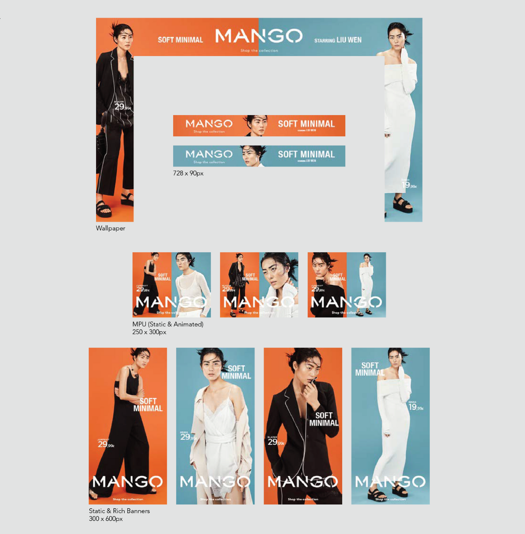 A screenshot of a mango website showing a variety of women 's clothing