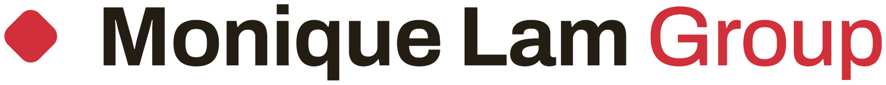 A black and white logo for monique lam group