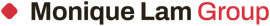 A black and white logo for monique lam group
