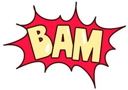Bam retro cartoon style image.