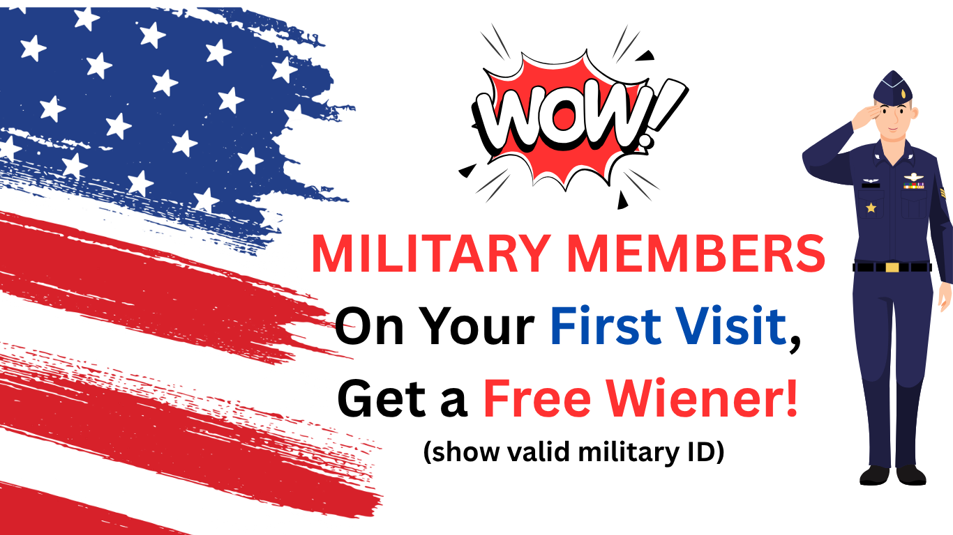 Military members special with a flag and cartoon airman.