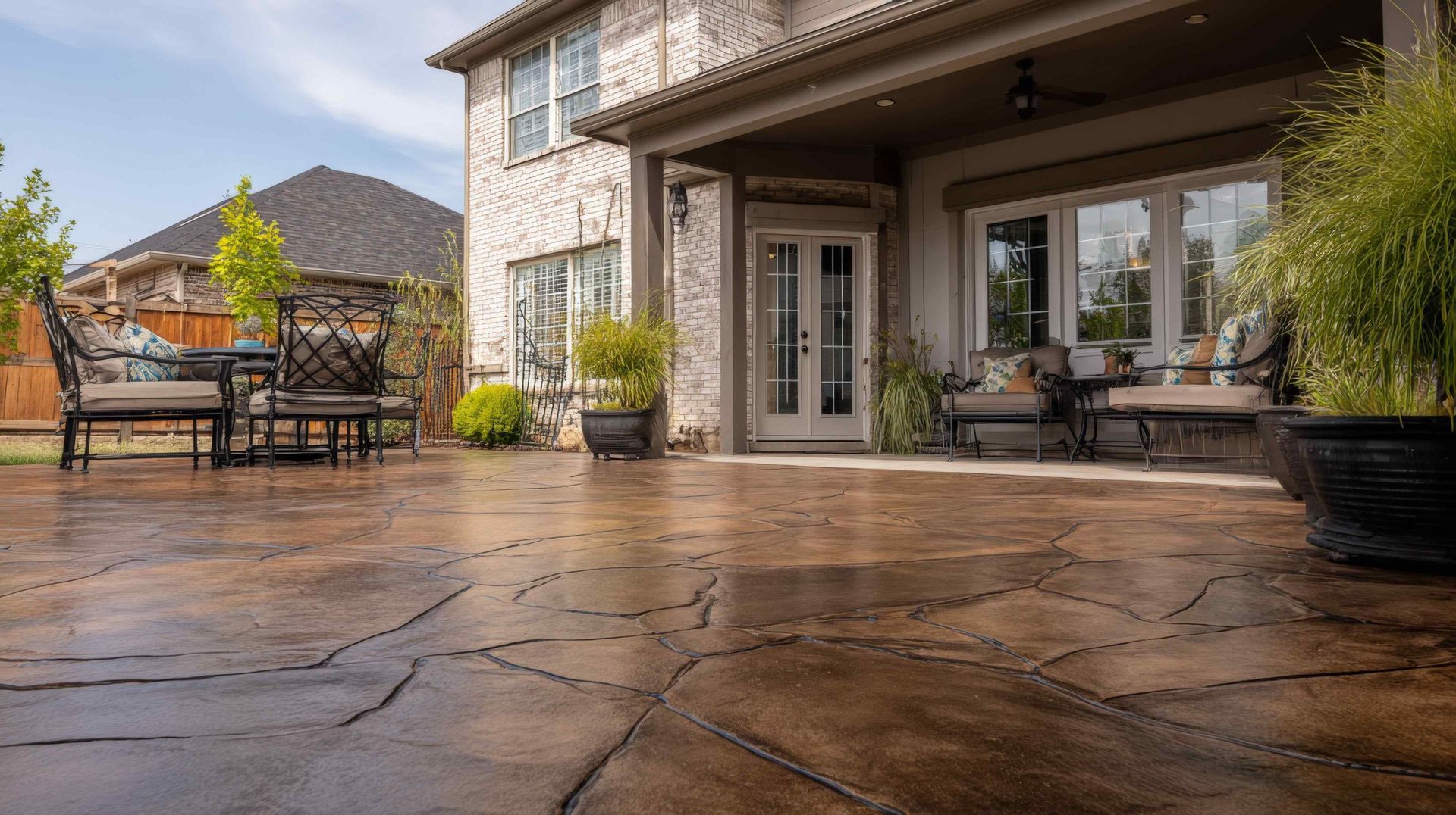 Stamped and Stained Concrete Patio