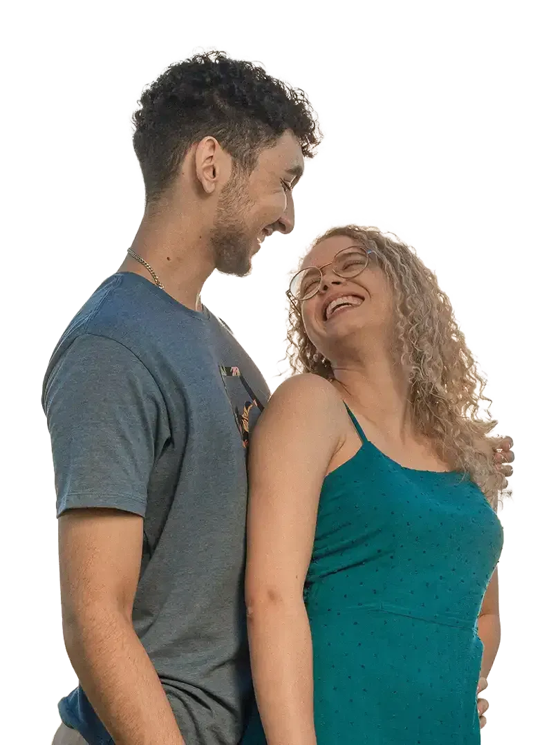 A photo of intimacy between a man and a woman.