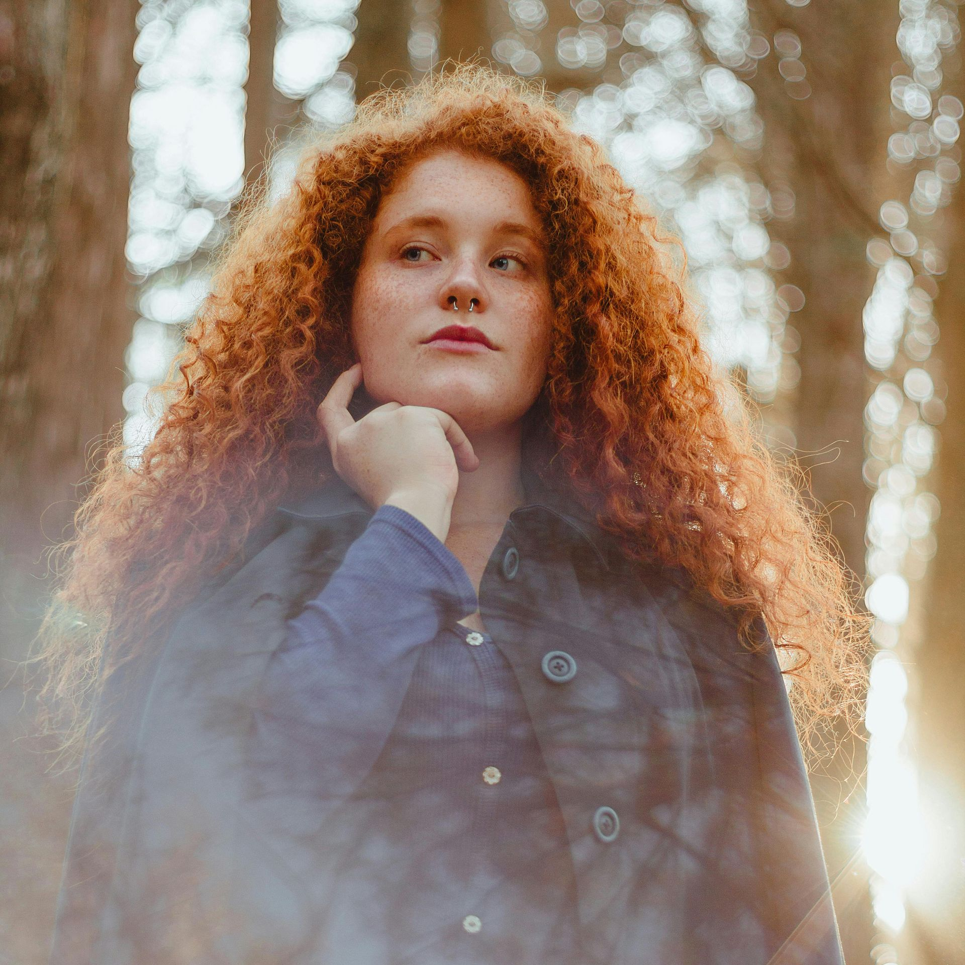 A pensive young woman