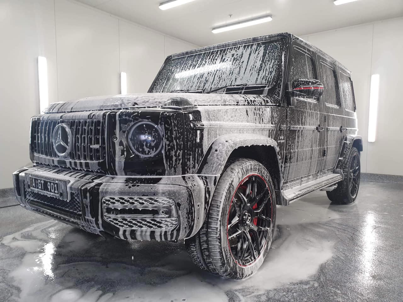 Black Mercedes Benz Car Washing — Car Ceramic Coating in Fyshwick, ACT