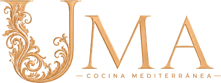 Logotipo dorado ornamentado “JMA” con “JOSE MARI CIMA” debajo sobre un fondo blanco.