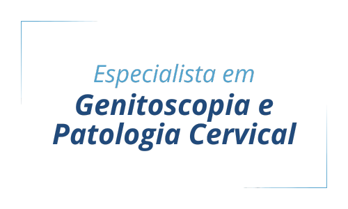 Um logotipo para um especialista em genitoscopia e patologia cervical.