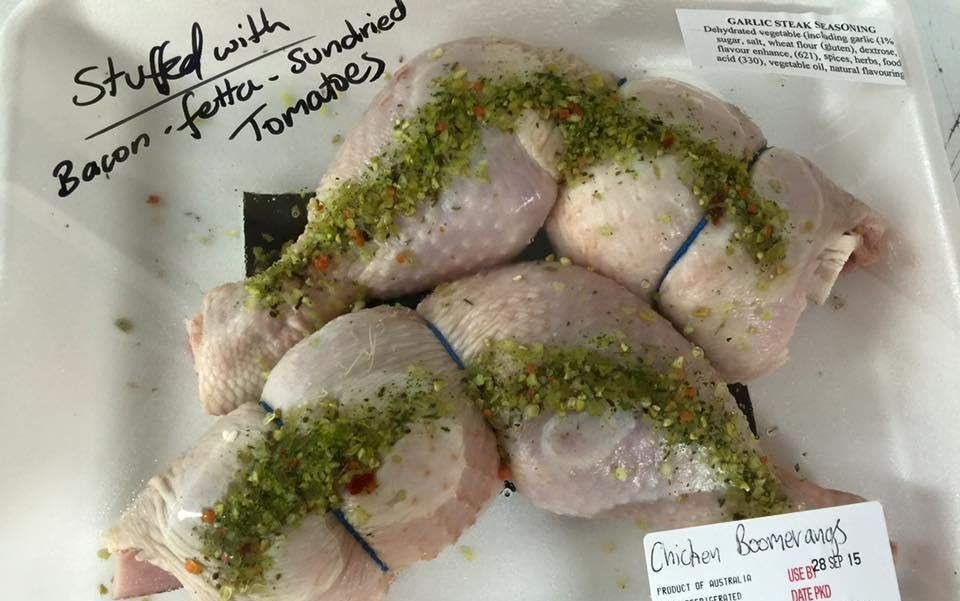 A Package of Stuffed Chicken with Bacon Feathers and Tomatoes — Holiday Coast Meat & Smallgoods in Clarence Valley, NSW