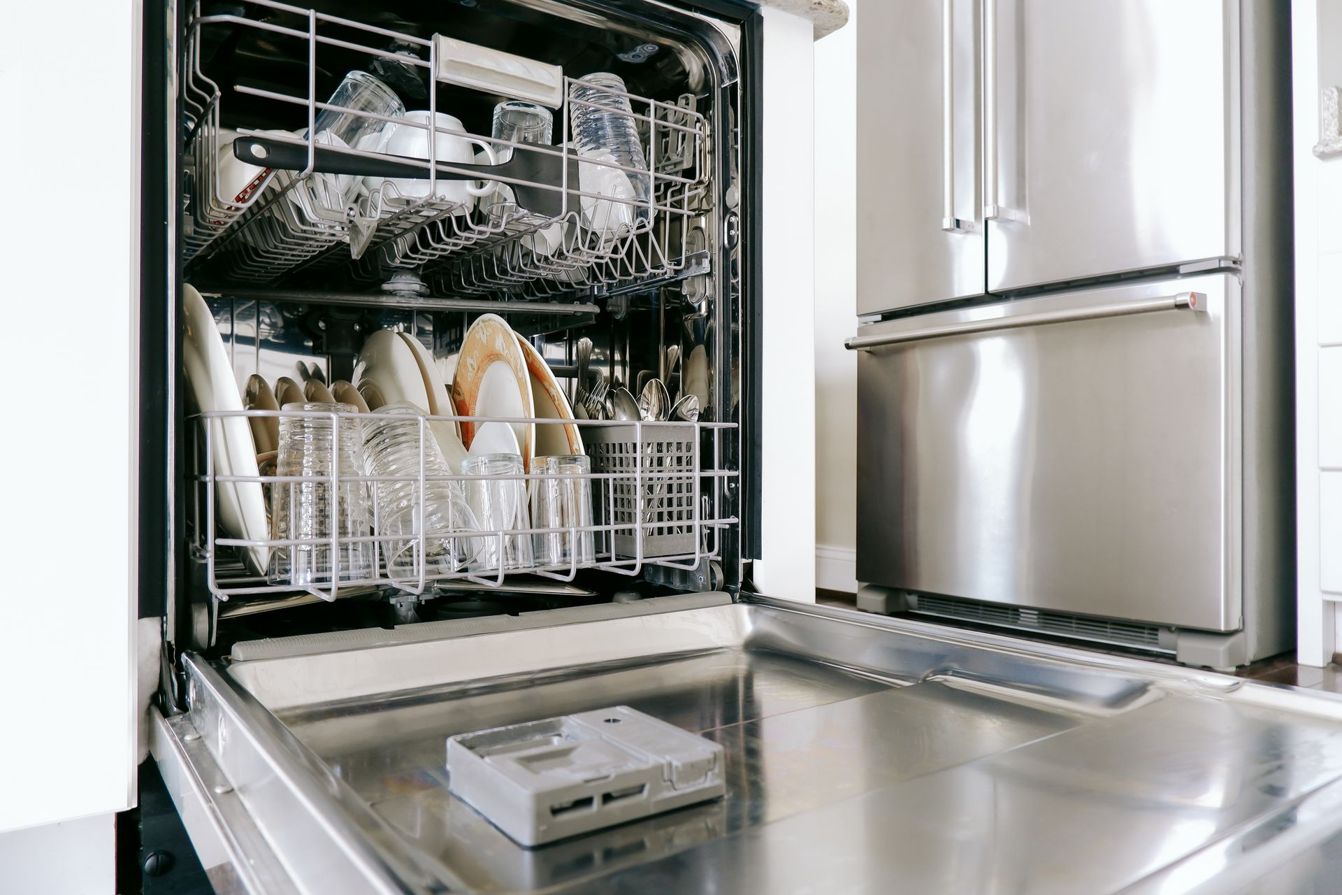 Close-up of open dishwasher - Roanoke, VA - Appliance Repair Service