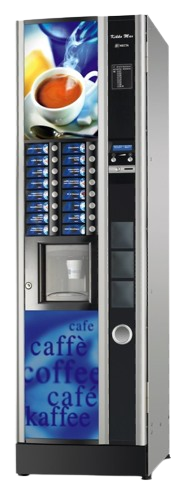 un distributore automatico di caffè con sopra una tazza di caffè