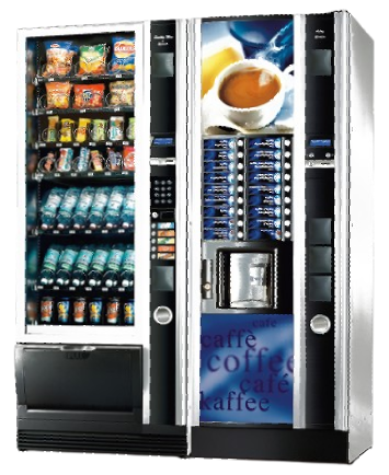 un distributore automatico con sopra una tazza di caffè