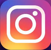 Instagram app icon with white outline of a camera on a colorful gradient background.
