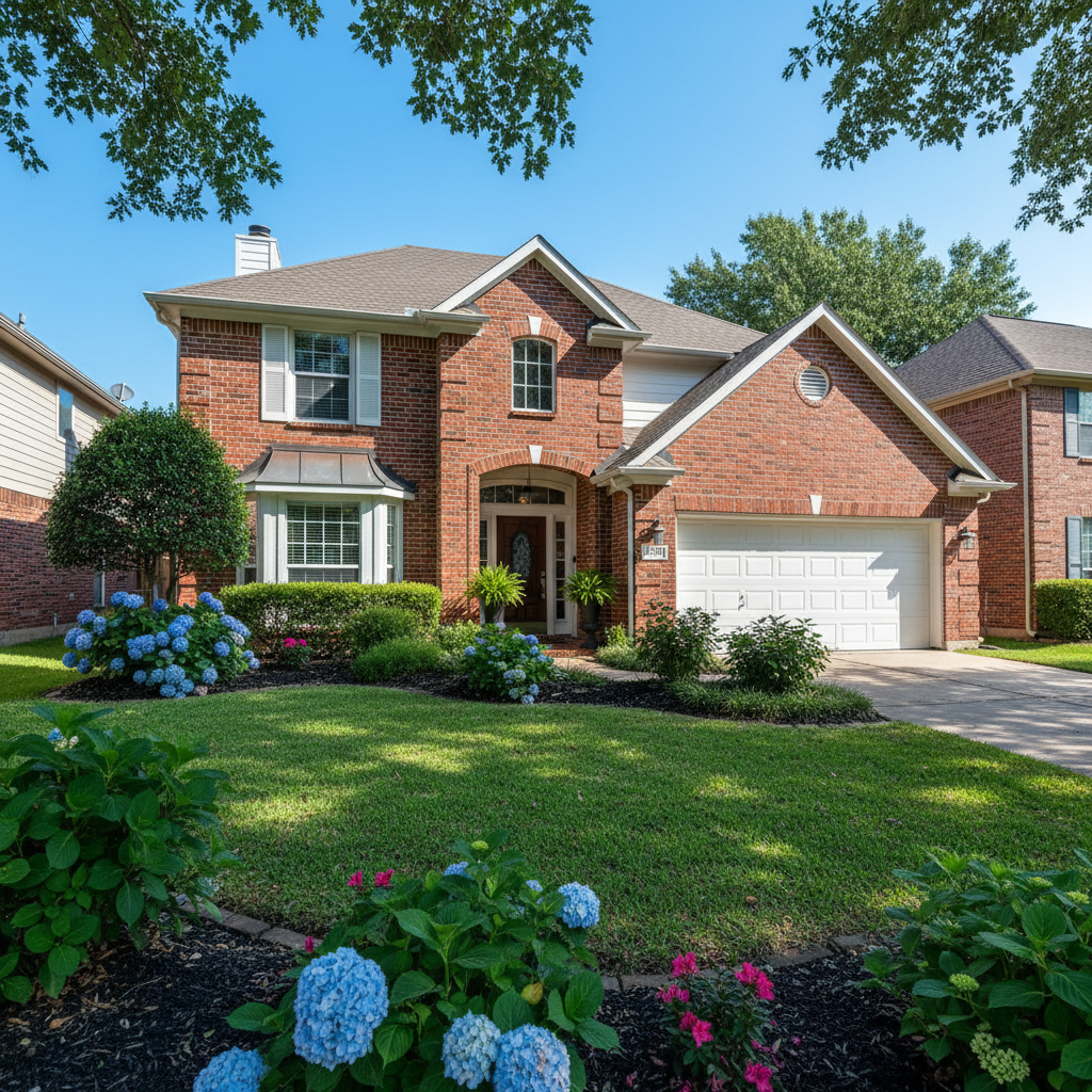 Wooden cabins on a hillside, with steps leading up to the entrance and surrounding greenery.