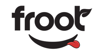 Froot cannabis edibles logo with a red smiling tongue and bold text