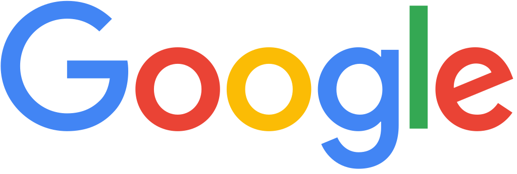 Google logo in blue, red, yellow, and green letters.