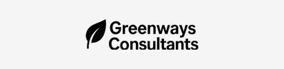 Logo of Greenways Consultants: leaf icon with text 