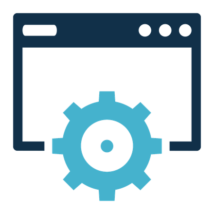 Web browser window with a gear icon, indicating settings or configuration.