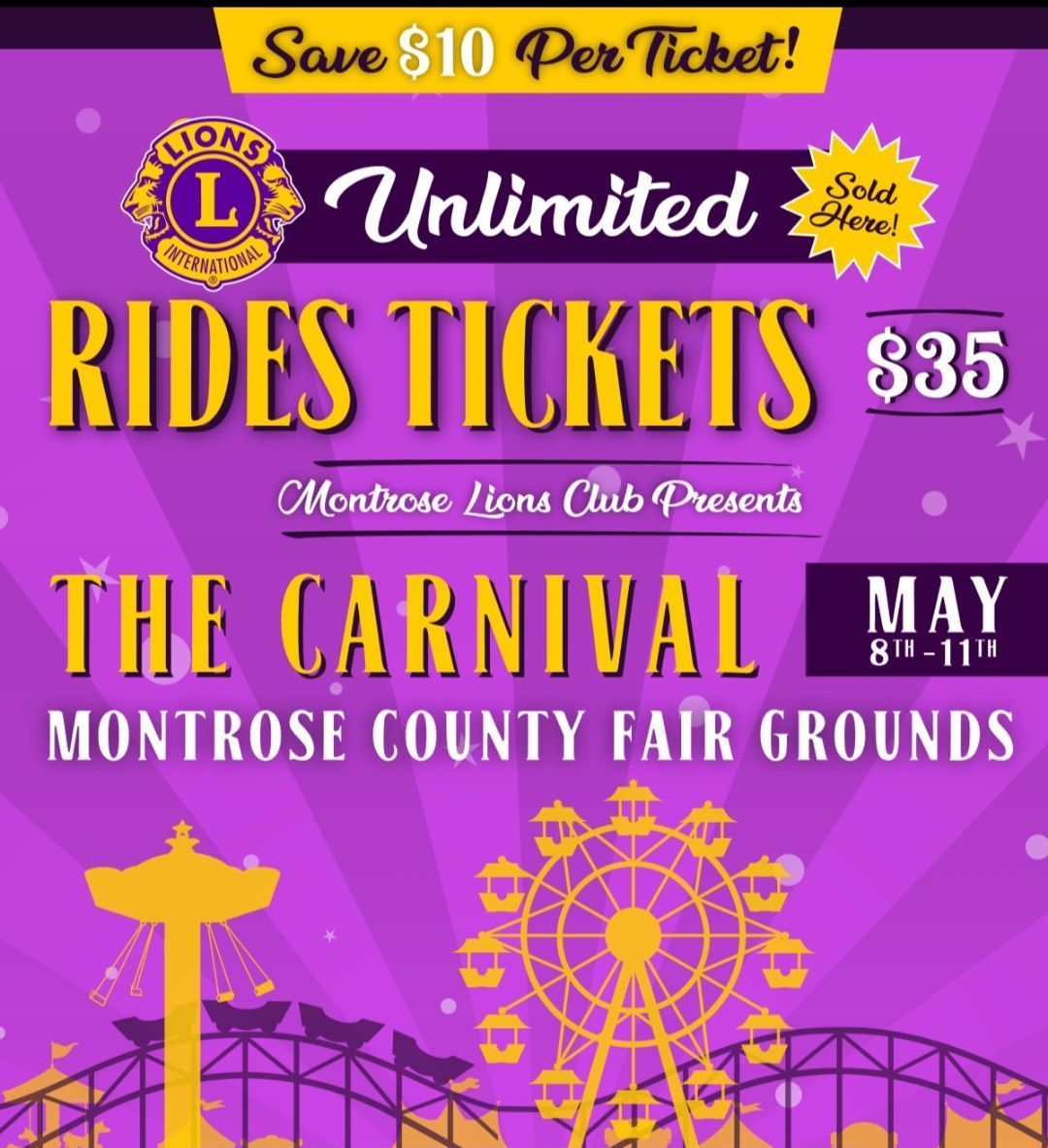 An advertisement for rides tickets for the carnival