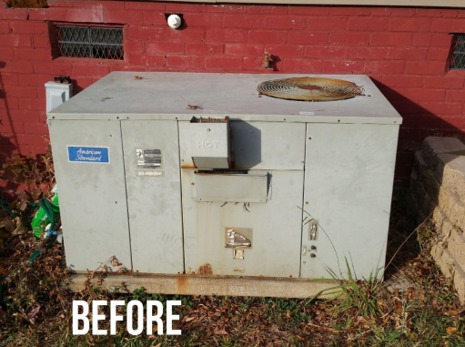 Before Rusty Air Conditioners Placed On Outside - Rock Hill, SC - Lighthouse Heating & Cooling Specialists Inc