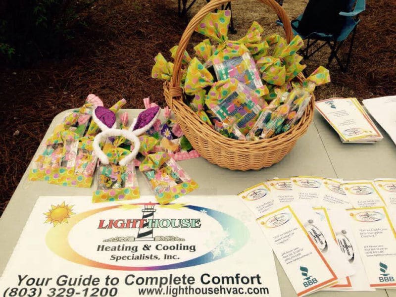 Table For Lighthouse Heating & Cooling Specialists Inc With Flyers And Candy - Rock Hill, SC - Lighthouse Heating & Cooling Specialists Inc