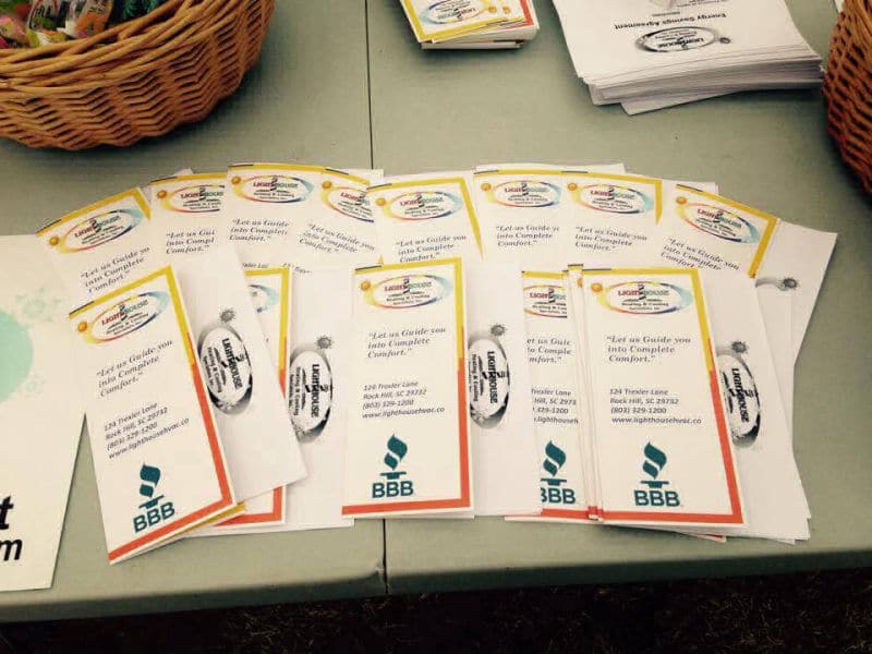 Table For Lighthouse Heating & Cooling Specialists Inc With Flyers - Rock Hill, SC - Lighthouse Heating & Cooling Specialists Inc