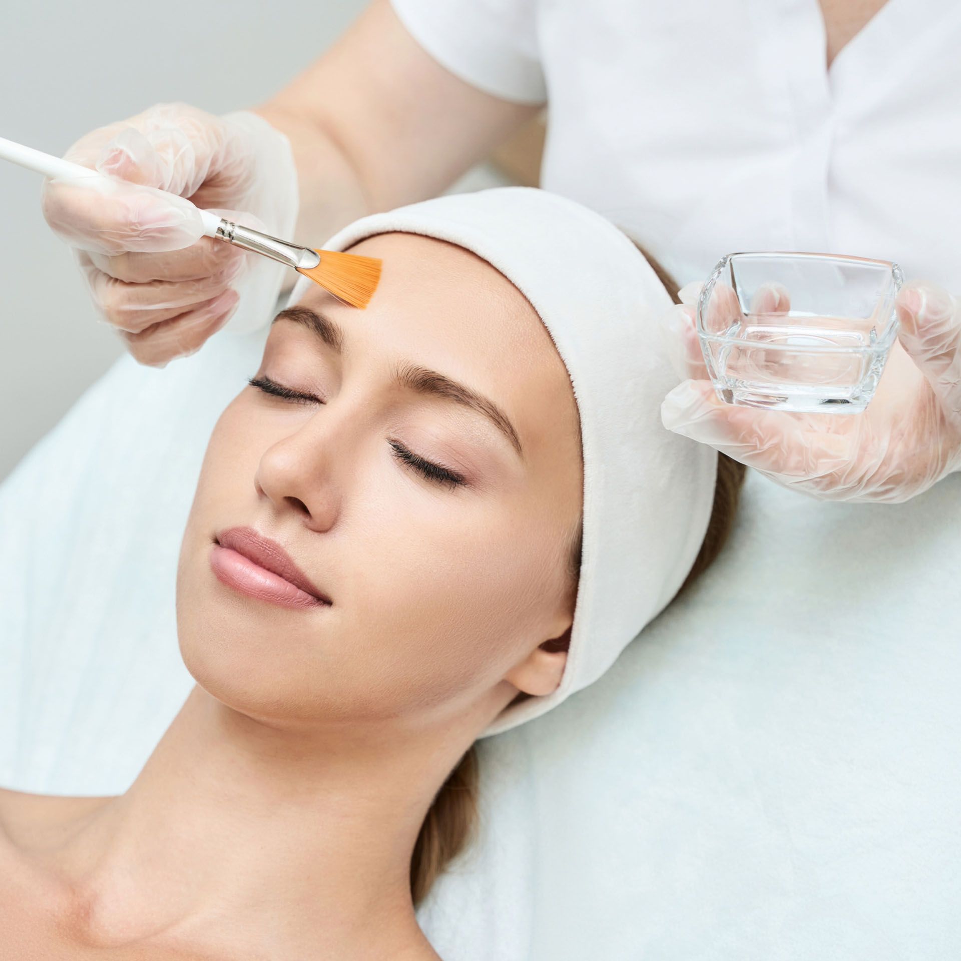 A woman getting a beauty treatment.
