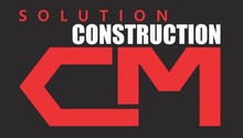 LOGO blanc et rouge de Solutions Construction CM