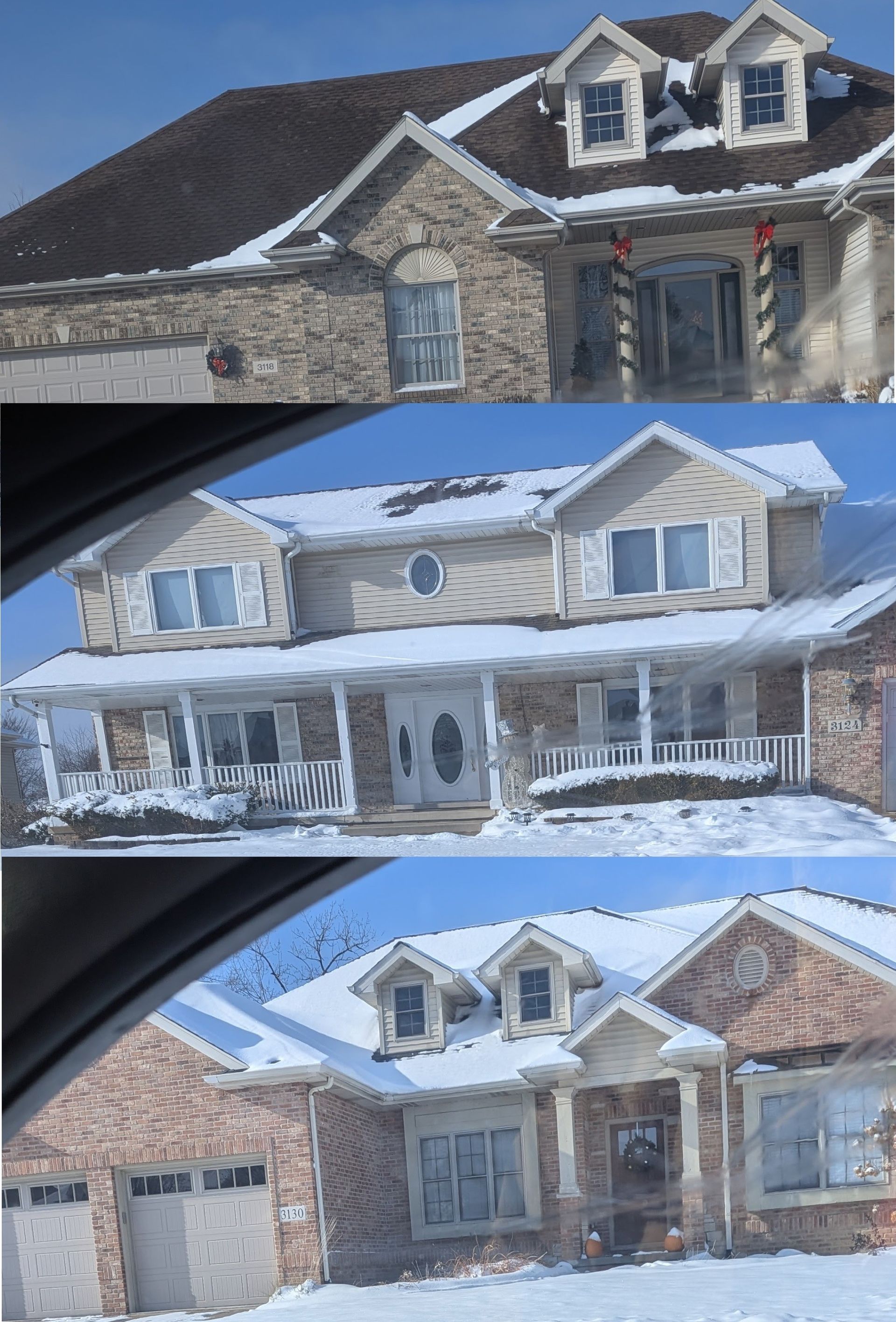 varying degrees of snow melt shows need for more blown-in attic insulation