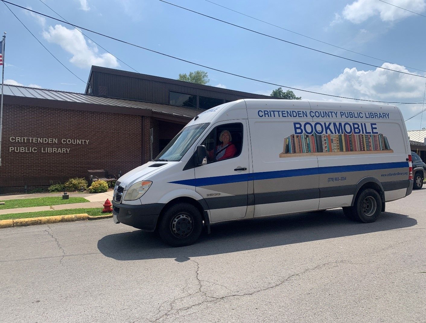 CCPL Bookmobile and Bookmobile Librarian Shawnee Pace