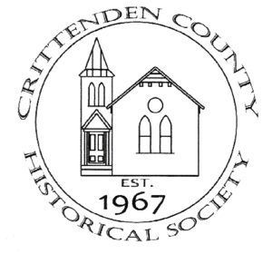A black and white logo for the crittenden county historical society