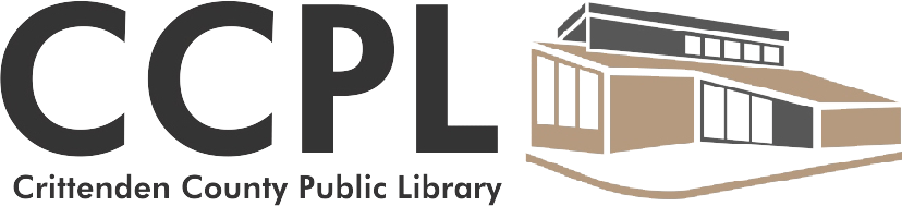 A logo for the crittenden county public library