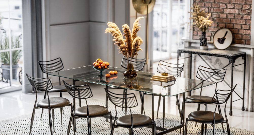 Glass Table on Dining Room — Charleston, SC — Palmetto Glass & Mirror Inc