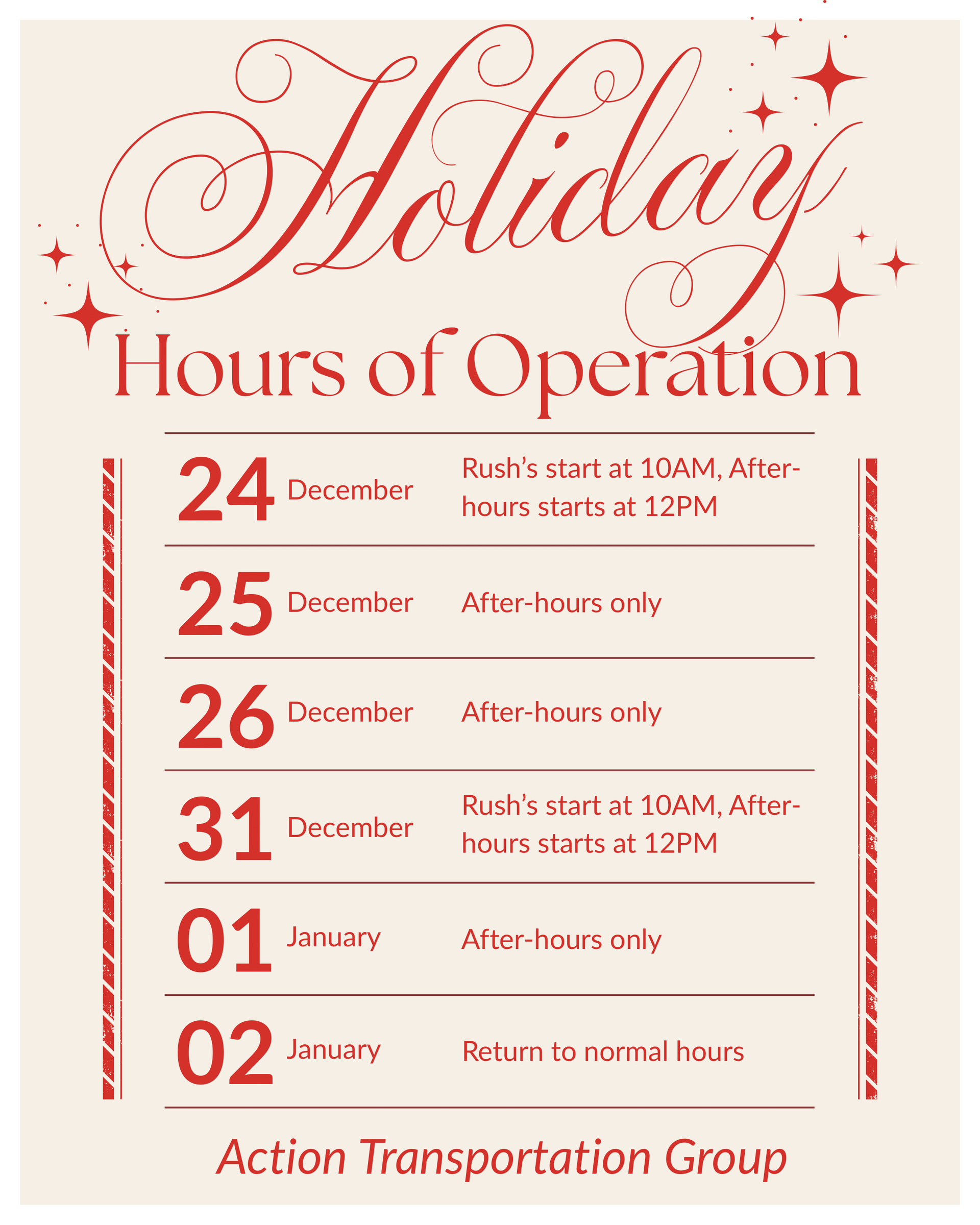Christmas Opening Hours