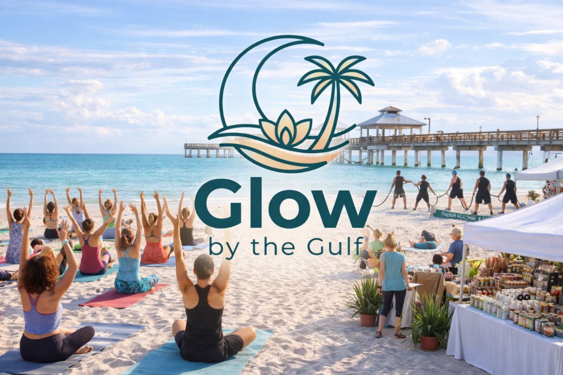 Glow by the Gulf Fort Myers Beach wellness event with yoga and beach sunrise