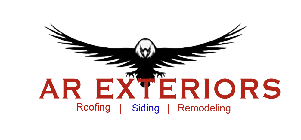 The logo for ar exteriors roofing siding and remodeling