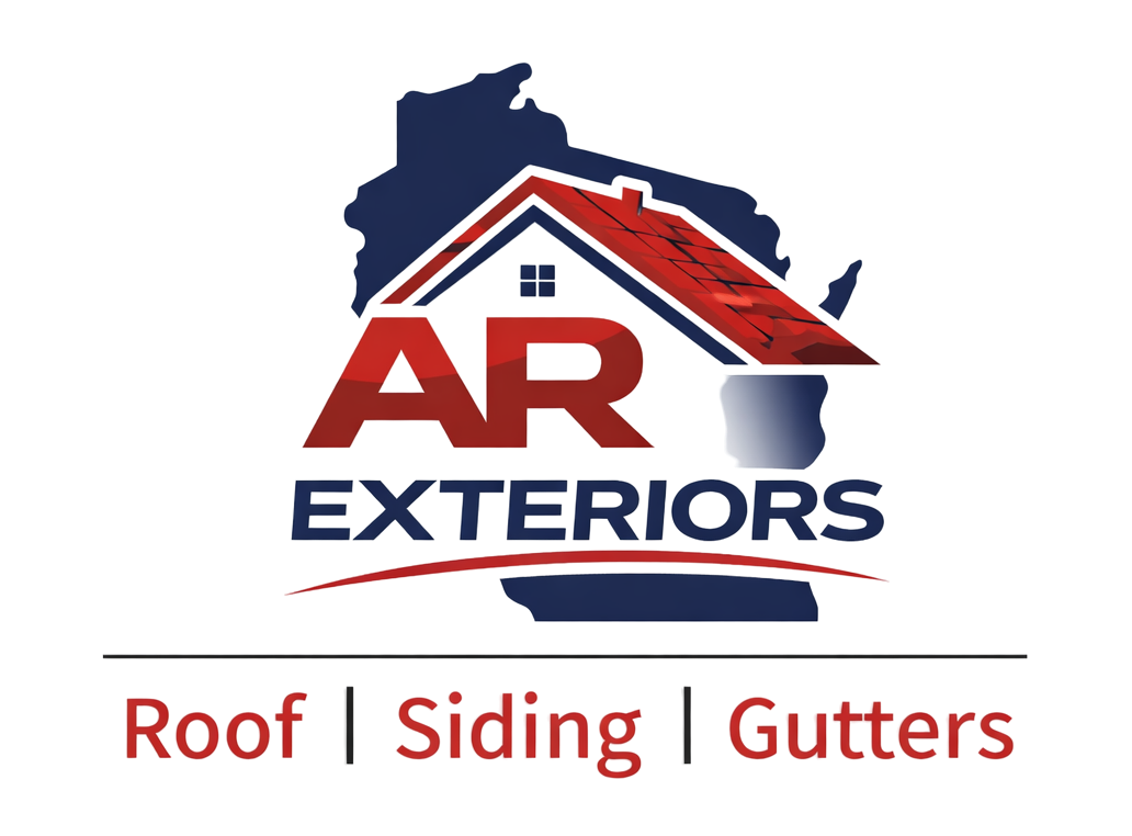 The logo for ar exteriors roofing siding and remodeling