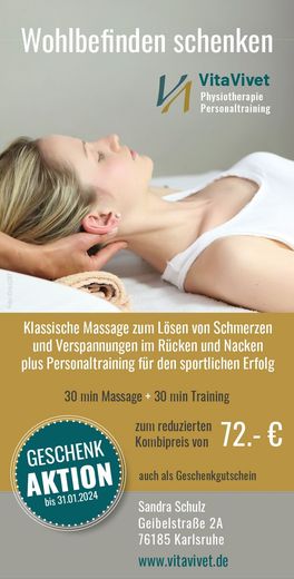 Wohlbefinden schenken Massage und Training