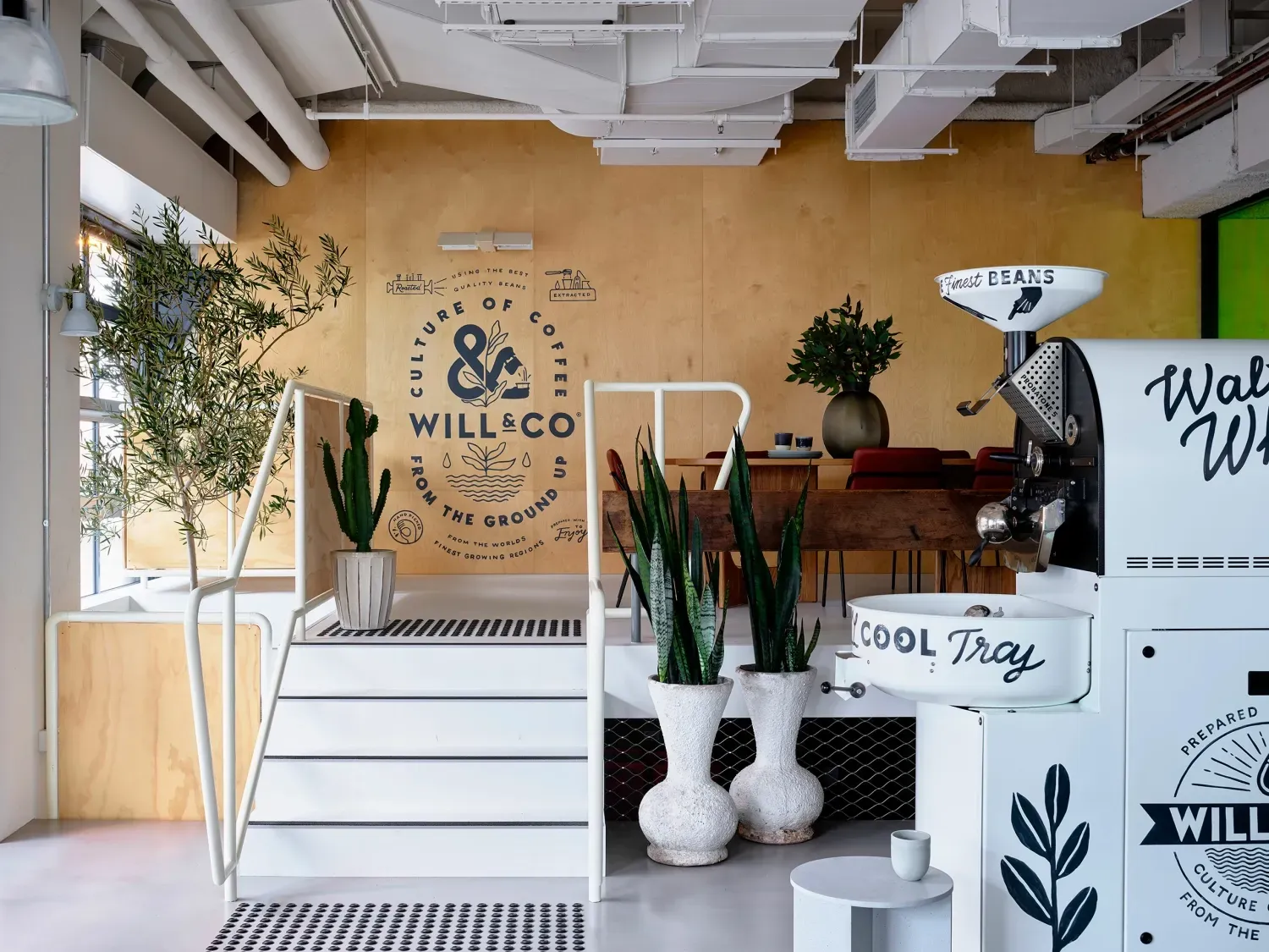 A room with a sign on the wall that says will co