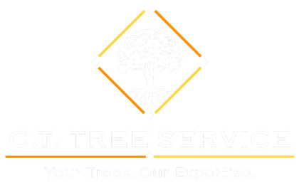 Logo for G.T. Tree Service featuring a tree icon within a diamond shape and company name.