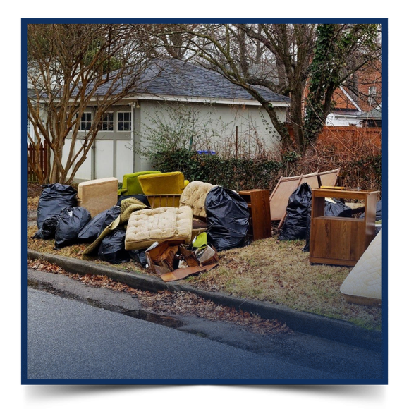garbage outside a house