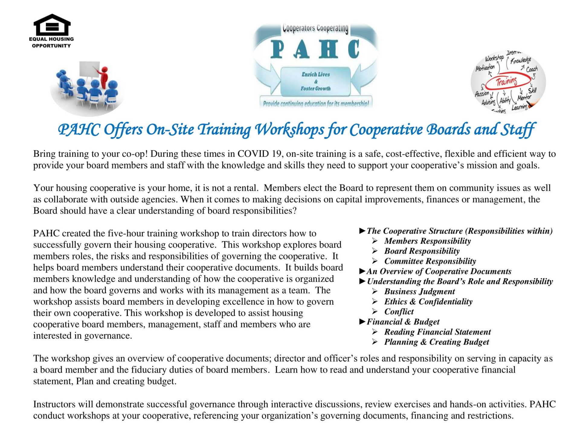 PAHC Training Info page 1