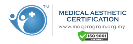 The logo for medical aesthetic certification is iso 9001 certified